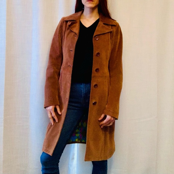 Dolce and Gabbana Brown Suede Trench Coat Size 40. - Picture 2 of 15